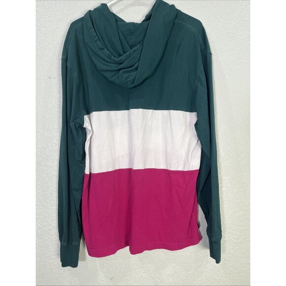 The Hundreds Hooded Shirt Mens XL Green Colorblock Embroidered Logo Streetwear - Picture 2 of 7